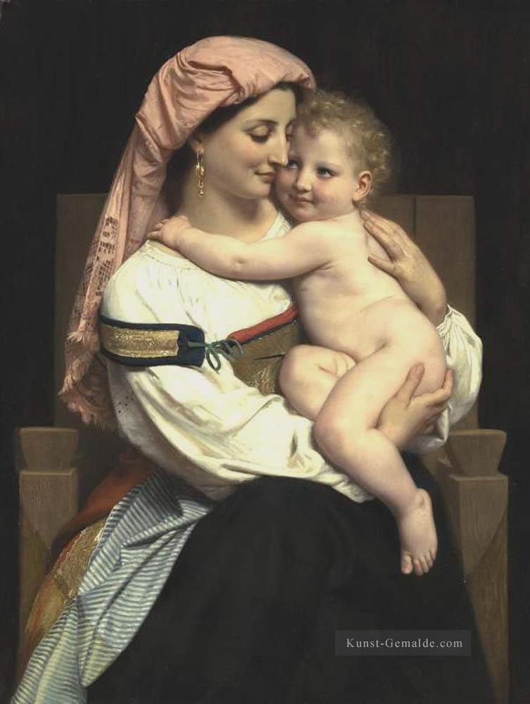 Femme de Cervara et Son Enfant 1861 Realismus William Adolphe Bouguereau Ölgemälde